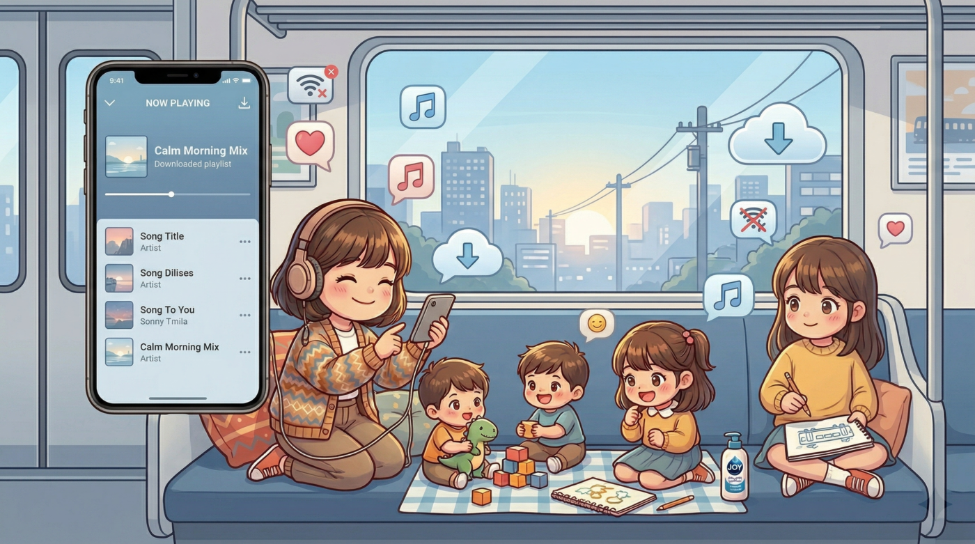 通勤電車の中で最高のBGMを。オフライン再生で通信量ゼロの楽天ミュージック活用術